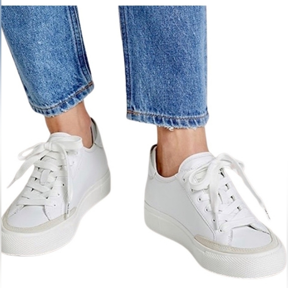 Rag & Bone Army suede trimmed low sneakers leather white